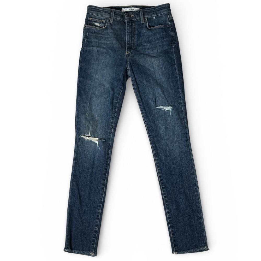 Joe's Jeans High Rise Skinny Ankle Distressed Jeans Dubai Wash Blue Size 26